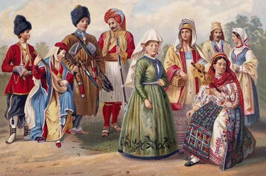 Typen der ost- und nordeuropäischen Rassen, aus Die Geschichte der Menschheit, Bd.III, von Prof. Friedrich Ratzel, 1898